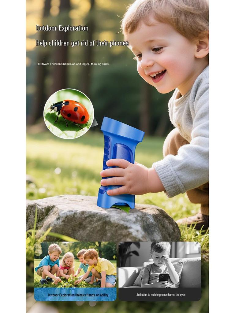 High-Definition Handheld Children's Microscope - Portable Model 395 for Outdoor Science Experiments
