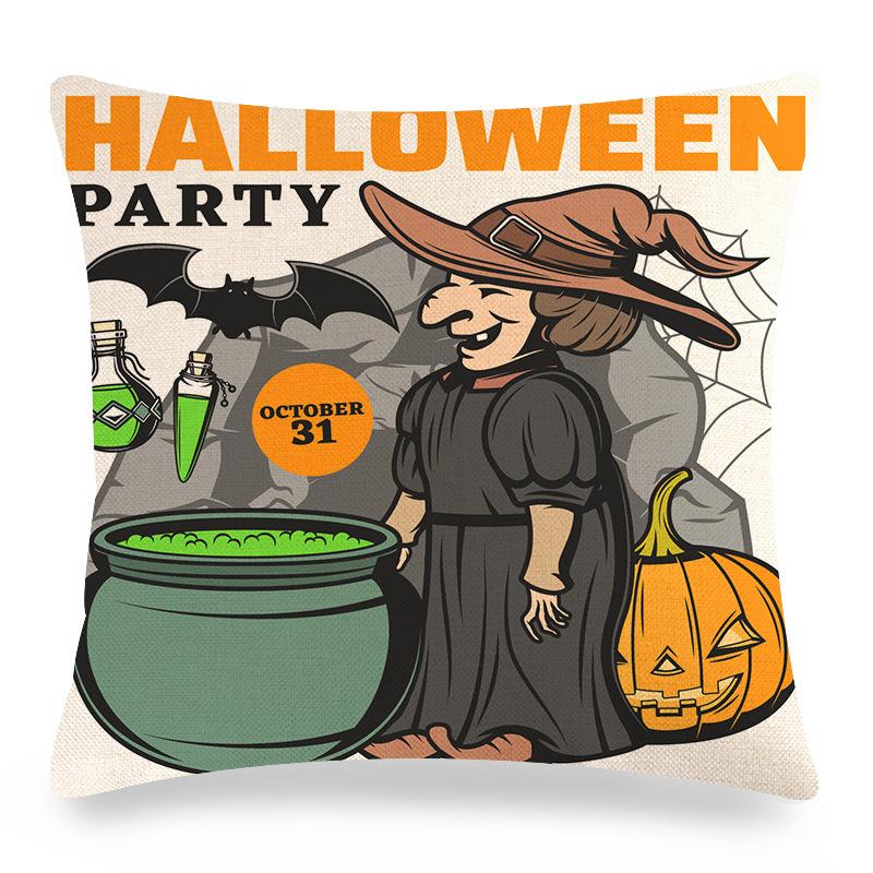 Halloween Pumpkin Ghost Castle Digital Printing Short Plush Pillow Covers for Car Sofa Office Cushion Cover Home Goods 60x60cm