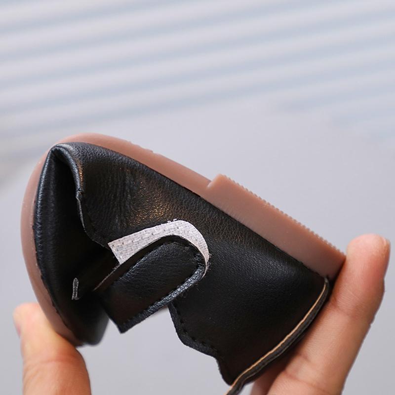 1-8 Years Girls Shoes British Style Solid Color Casual Shoes Bow Design Non-slip Soft Sole Princess Shoes