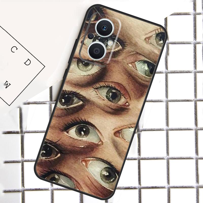 Scary Face Eyes For OPPO Reno 14 12 11 10 13 Pro 8T 11F 12F 13F 14F 7 8 Lite OPPO Find X9 X8 X6 X5 Pro Case