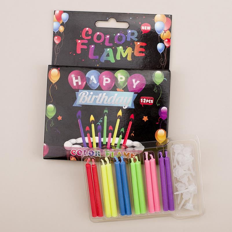 Multicolour Flame Candles Colorful 6/12pcs/pack Wedding Party Birthday Cake Candles Decoration Party Supplies for Children Kids