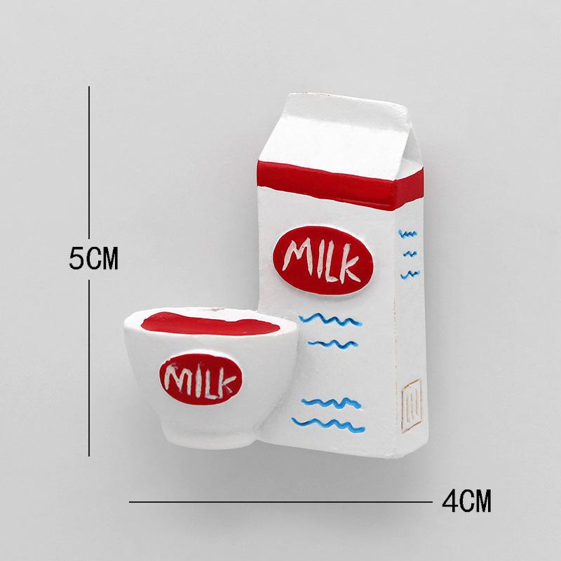 Home Decoration Magnetic Refrigerator Paste Sticky Notes Bread Machine Tomato Egg Pan Teapot Milk Model Fridge Magnet Collection