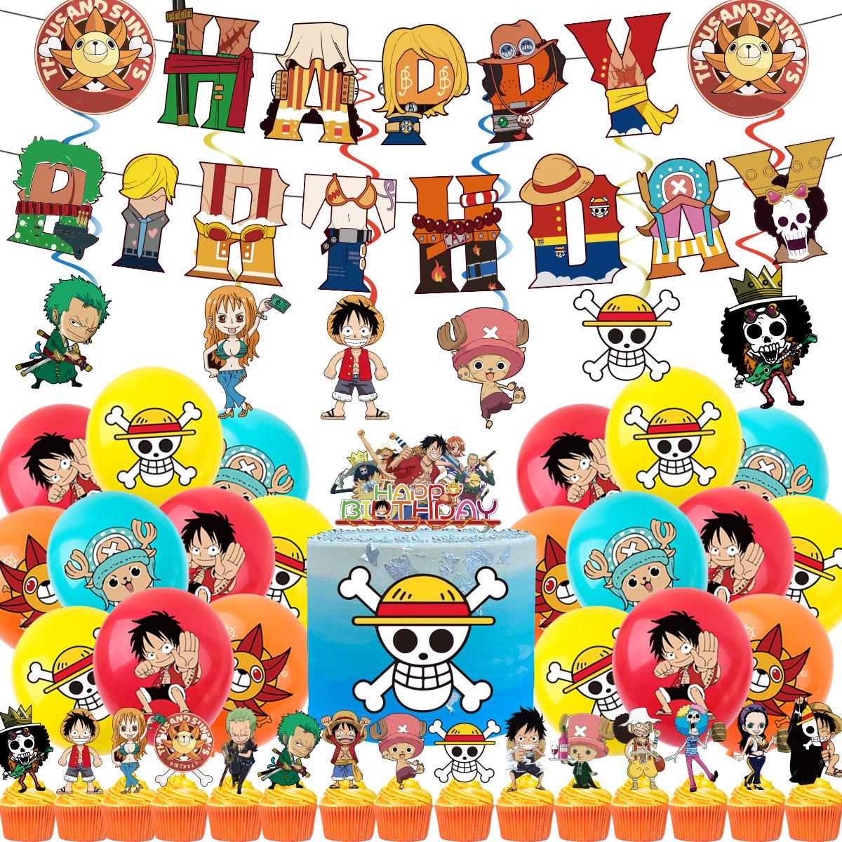 

One Piece Balloon Decoration Set for Birthday Party, Anime Theme 35Pcs – Foil Balloons & Banner