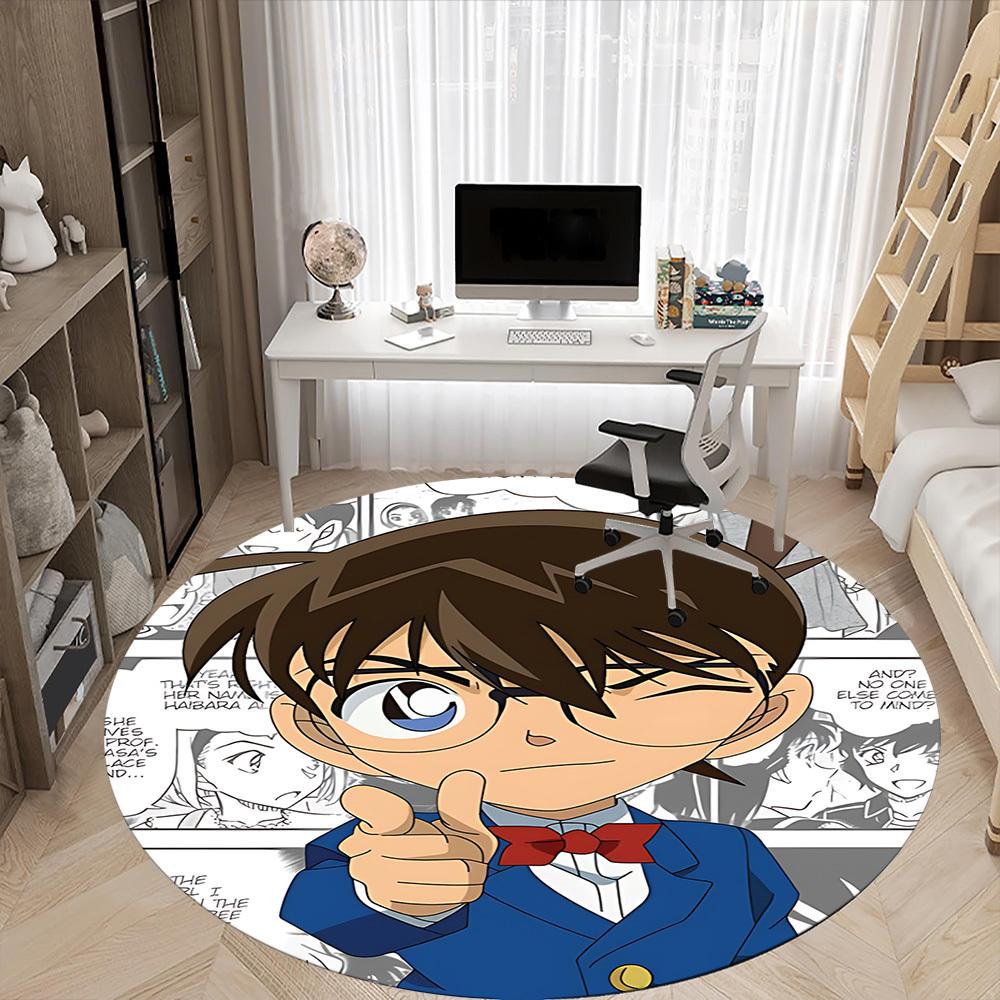 1PC Detective Conan Office Round Area Rug Suitable For Office, Under Office Chairs Bedroom Living Room Home Decor, Available in Various SizesT1011
