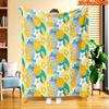 1pc 2D Flat Printing Spring And Summer New Arrival Fresh Fruit Floral Pattern Digital Print Blanket, All-Season Use, Casual Throw, 100% Polyester Fibe