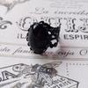 Gothic Black Hollow Out Metal Red Black Glass Crystal Adjustable Opening Wide Rings for Women Men Retro Finger Jewelry Accessory