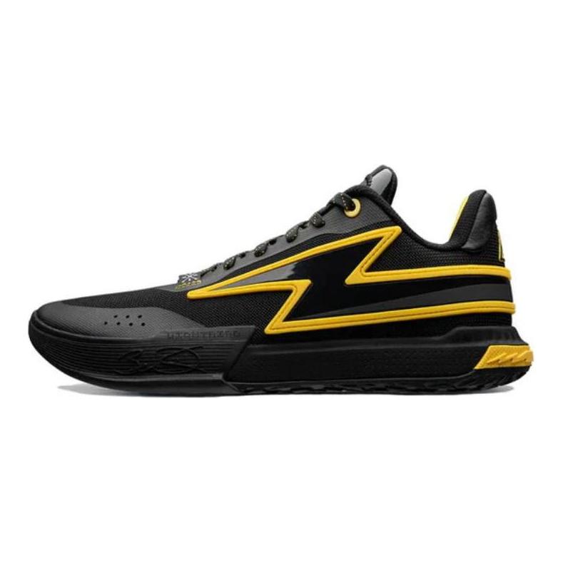 Li Ning Wade Flash Bequeme Rutschfeste Niedrige Basketballschuhe Herren Schwarz Gelb ABPU027-2