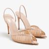 Scarpe da Donna di Tendenza Sandali Donna Tacchi Alti Estivi Scarpe Nude Rosa Rete Slingback Tacco Alto Festa Passerella Sandali