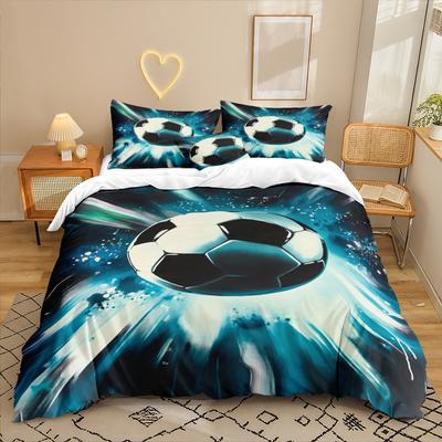 Football Series 3D Digital Printing Three-Piece Bedding Kit Bed Sheet Quilt Cover