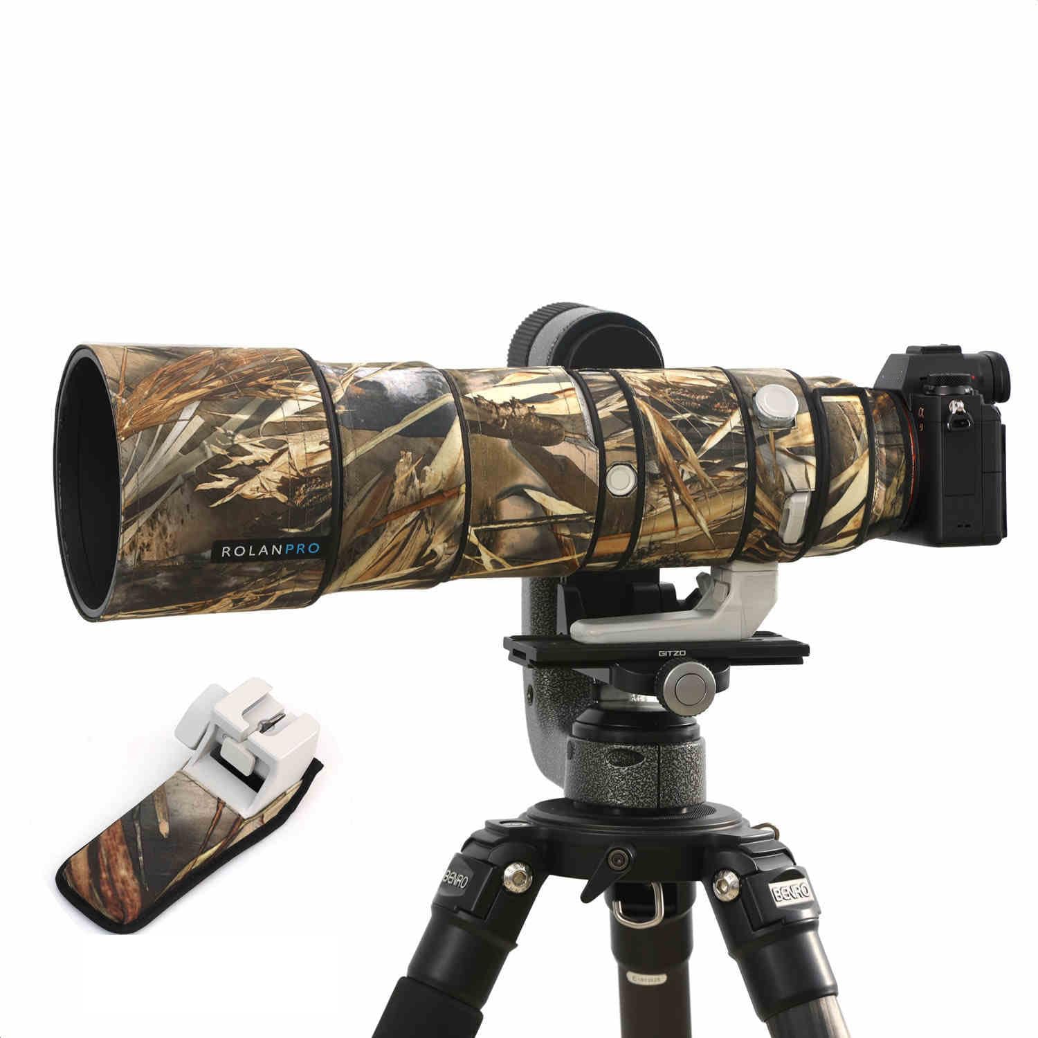 

ROLANPRO Камуфляжний чохол для об єктива для Sony FE G OSS водонепроникний телеоб єктив камуфляжний чохол Висохла трава камуфляж 39 200-600mm F5.6-6.3