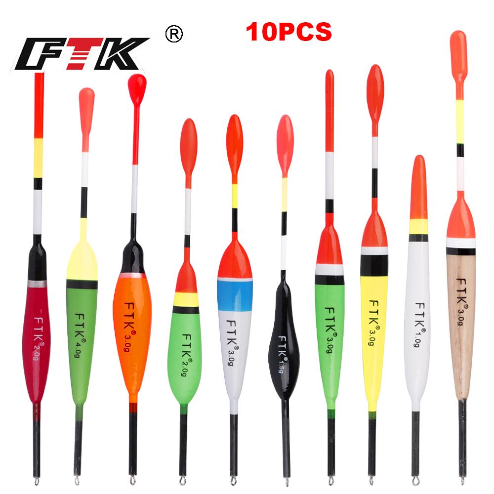FTK Fishing Floats 10pcs Buoy Bobber Floats Fluctuate Mix Size Color Float Buoy for Fishing Accessories