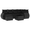 VidaXL Garden Lounge Set with Cushions 7 Pcs, Patio Sofas, Patio Furniture Set, Outdoor Furniture, Black 3221664