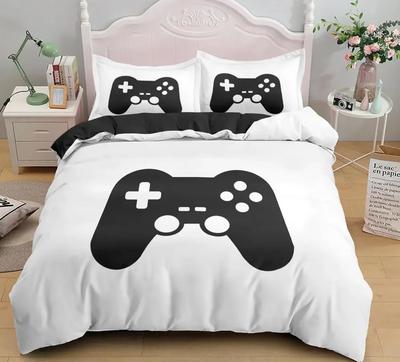 Housse de couette Jeux Manette de jeu Ensemble de literie Pour Garçons Enfants Vidéo Gamer Moderne Console Couette 2 ou 3 Pièces Ensemble de housse de couette Jumeau Doux