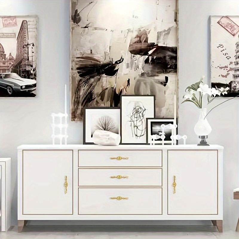 4 Stück Einzelloch mit Etikettengriffen, Aluminium-Türgriffe im Vintage-Stil mit Schrauben für Schranktüren, Schubladen, Schuhschränke, Schrankmöbel-Hardware