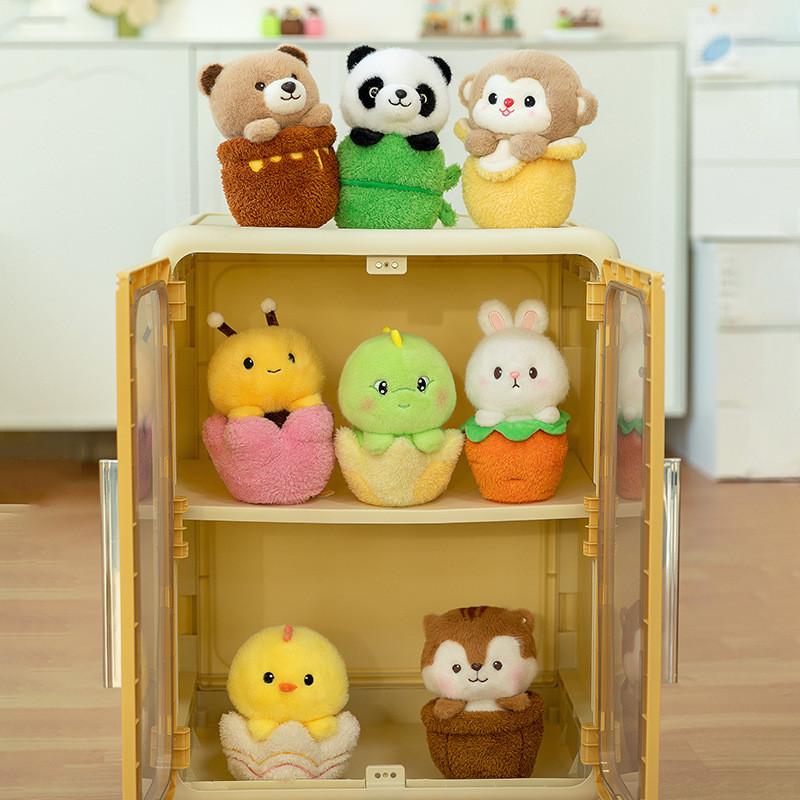 Panda Elephant Cute Fox Rabbit Cartoon Animal Plush Toy For Desktop Decoration