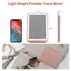 LED Foldable Travel Makeup Mirror 3 Colors Light Modes USB Rechargeable Touch Screen Portable Tabletop Cosmetic Mirror PINK
