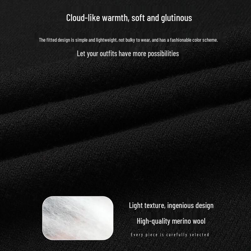 Snowflying Men's Merino Wool Blend Half-Zip Pullover Sweater