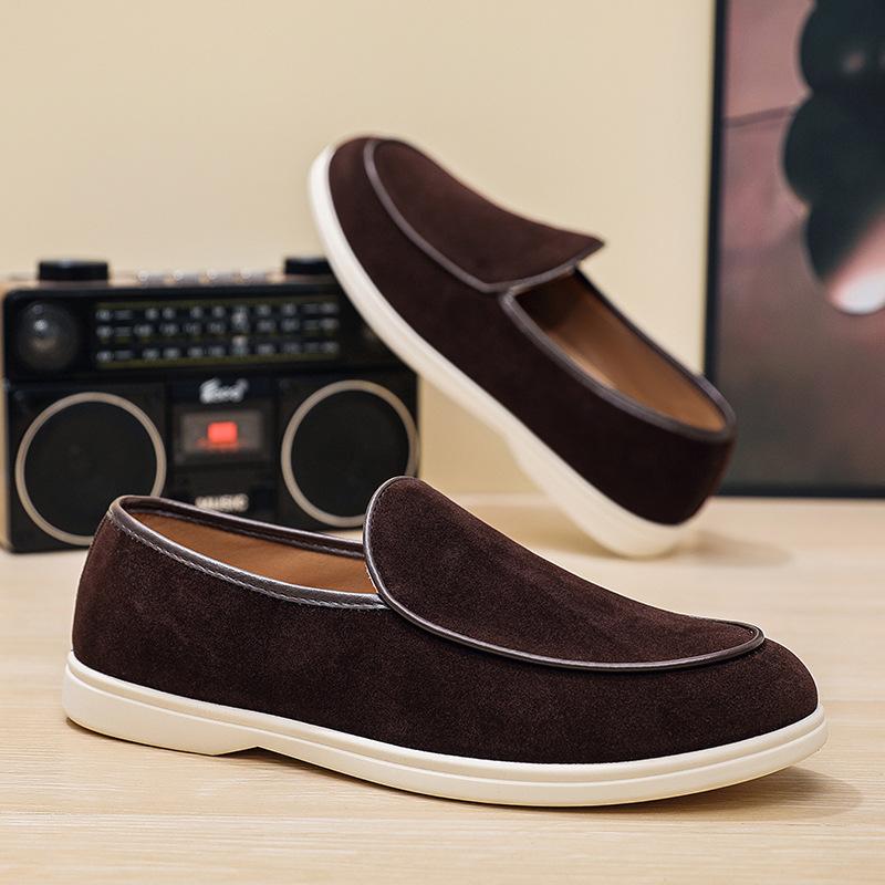 

Men s one-pedal business casual sailing shoes flat-bottomed driving men s shoes 45 темно-коричневого