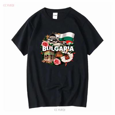 Bulgaria National Flag T Shirt Balkan Region Eastern Europe Sofia Capital City Rila Monastery Thracian Tomb Folk Dancer Rose