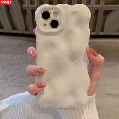 Glänzende 3D-Blasenwellen-Muster Handyhülle Für iPhone 16 15 14 13 12 11 Pro Max 16 Pro Ästhetik Weiche Stoßfeste Rückabdeckung Funda