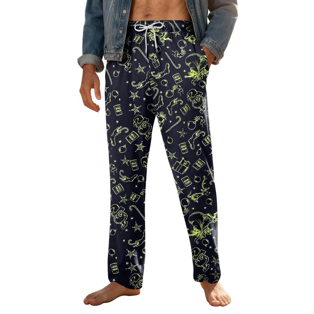 Men's Home Soft Pajama Pants Drawstring With Pockets Casual Sports Pants