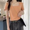 Fashion Squre Collar T Shirt Tank Top Solid Crop Tops Women Camis Summer Casual Camisole Lady Tshirt