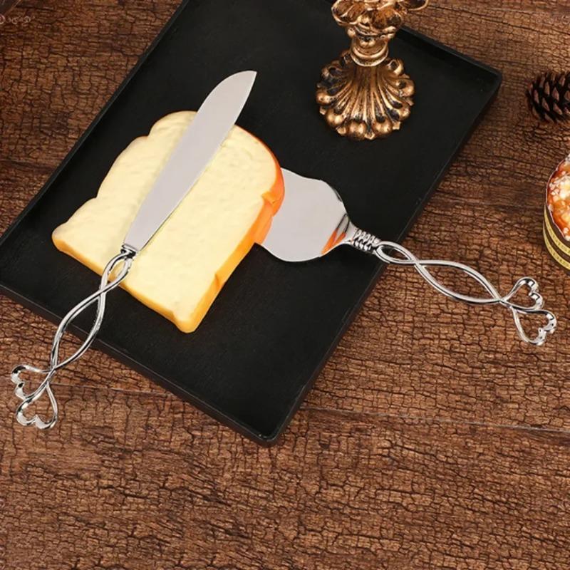 2Pcs Nordic Pie Cake Knife Zinc Alloy Toast Bread Spatula Wedding Dessert Bakeware Party Pizza Fondant Divider Home