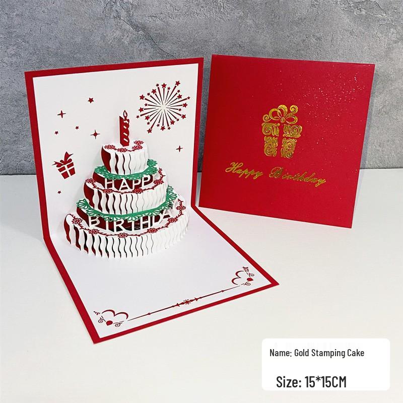 Handmade 3D Blue Birthday Card with Music and Cake Design – Elegant Gift for Friends