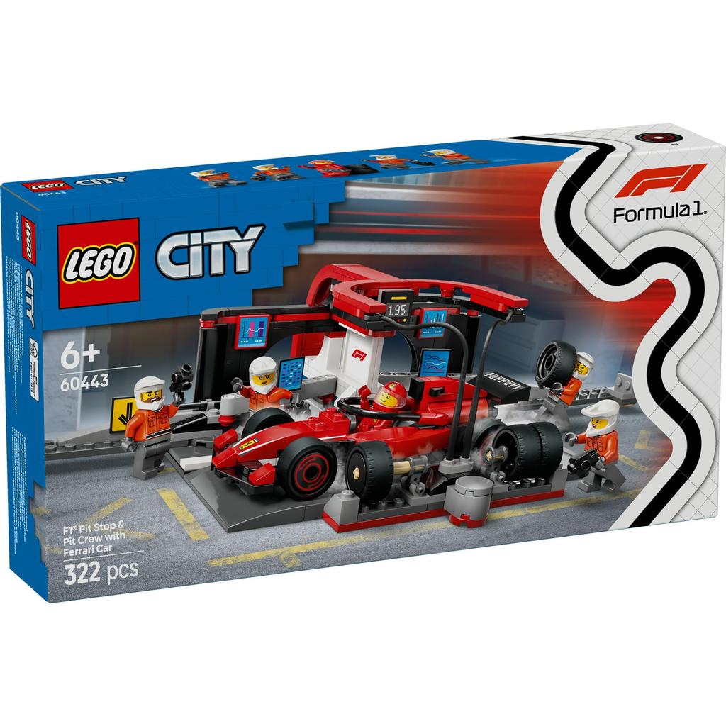 LEGO City F1(RFerrari Auto da Corsa Pit Stop Giocattolo Blocco Educativo6789Veicolo Auto Mini Auto 60443