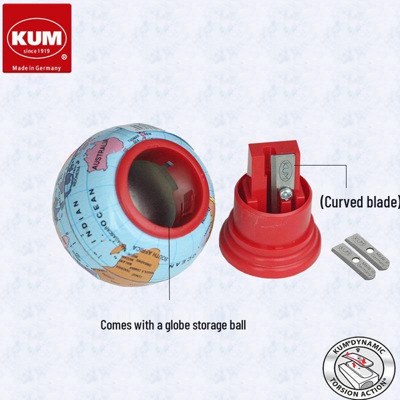 KUM Children s Fun Globe Pencil Sharpener with High Hardness Magnesium Blade 1010 Globe красный