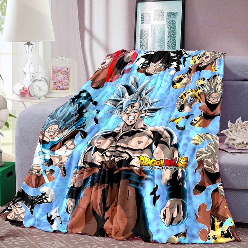 Dragon Ball Anime Print Blanket Warm  Comfortable Flannel Blanket for Bedrooms, Sofas, Beds, Chairs, Picnics, Travel-LXR10