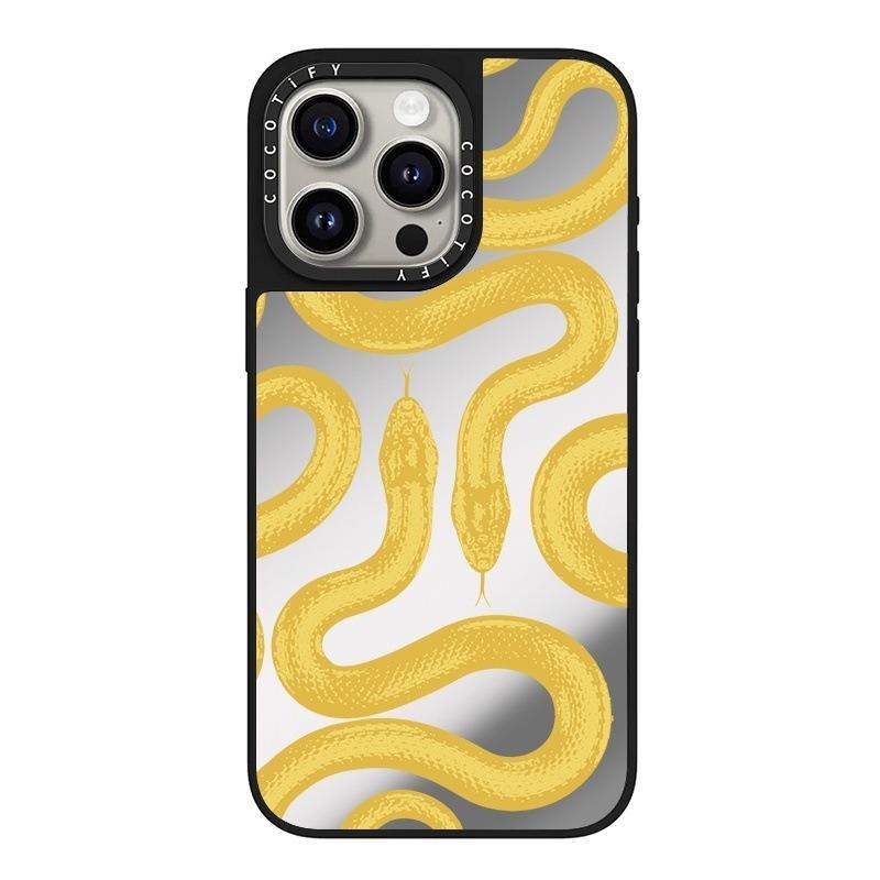 Snake King for Apple 16promax for Yu Mobile Phone Case for IPhone15 Anti-fall 14 Mirror New Style 16 Women 15plus