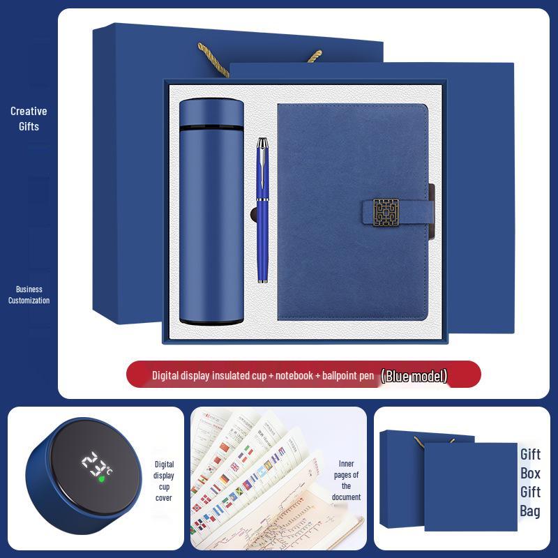 Luxury Business Gift Set: Insulated Cup, Umbrella, and Notebook with Custom Logo for Corporate Events