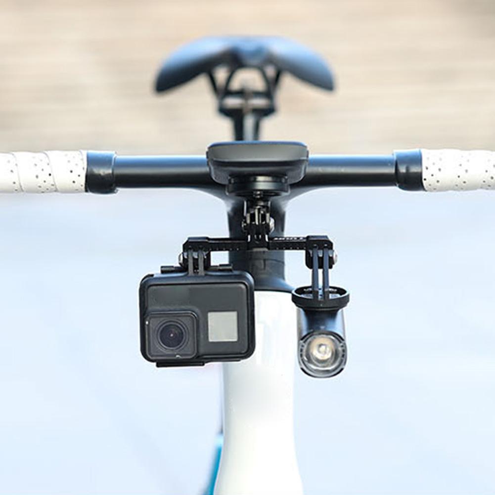 Bicycle Computer Camera Mount Holder Dual Twin Mount Adapter Extended Out Front Bike Mount for Action Camera Bicycle Light