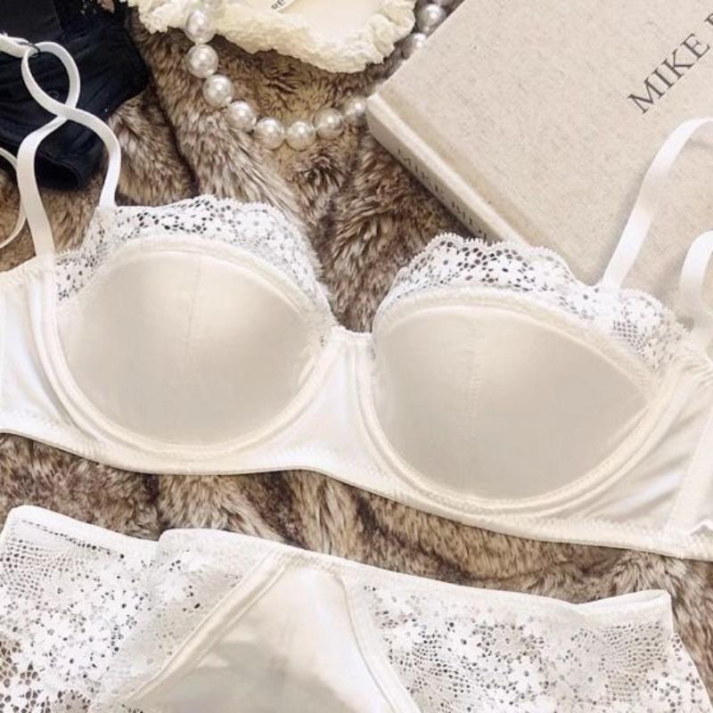 Lace Bras 1/2 Cup Thin Soft Push Up Bras For Women's Underwear Wireless Black White Girls Bras Wife Gifts Fashion Lady Inner Tops Sexy Bras