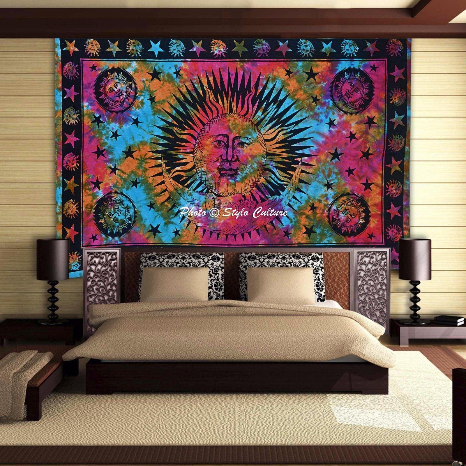 

Double Sun Tie-Dye Mandala Tapestry 75x100 чёрный
