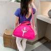 Lovely Kids Ballet Dance Bag for Girls Bowknot Floral Print Handbag Children Sports Shoulder Bag