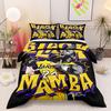 Retro Kobe Bryant Black Mamba Poster Yellow King Size Duvet Cover, Quick Dry Duvet Cover Set, Hygienic Washable Duvet Cover