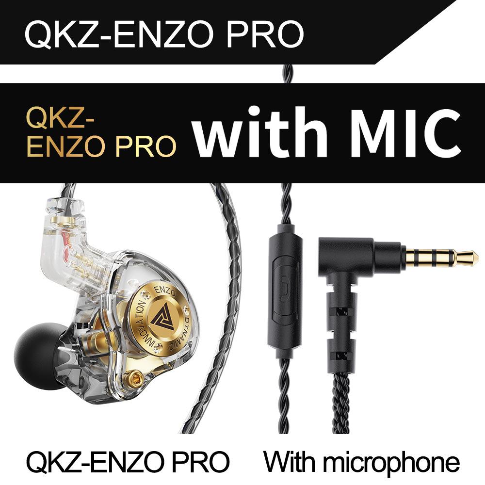 

QKZ ENZO PRO In Ear Wired Headset Large Dynamic Drive Earphone With Microphone 3.5MM Gaming Earbuds DJ Music Headset серый