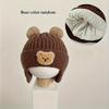 1pc Adorable Cartoon Bear Knit Beanie Ears & Button Eyes - Stretchy 100% Polyester Winter Hat for Toddlers 0-3 Years, Cozy Warm Toddler Boy & Girl Hat