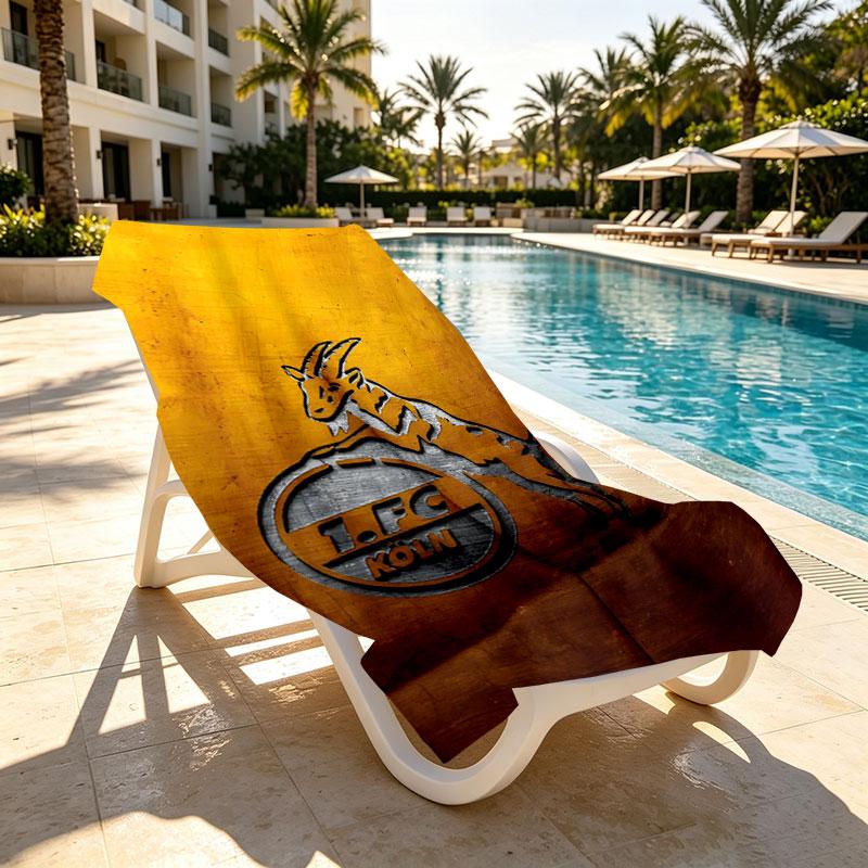 FC Koln Print Beach Towel Design, Soft, Lightweight. for Home Bathroom, Spa, Pool, Yoga, Surfing, Camping, Gift for Family, Friend