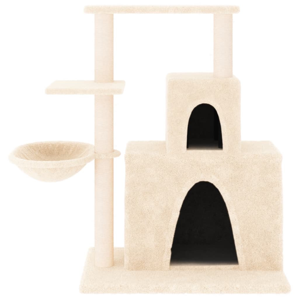 Cream Colored Cat Tree with Sisal Scratching Posts 83 Cm