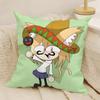 Kawaii Neco Arc Anime Pillow Case Natural Linen Double-Sided Printing Sofa Home Decor Cushion Cover