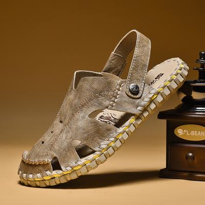 Men's Handmade Male Black Sandal Fashion Summer Sandals Best Sellers In 2024 Products Shoes for Men with Designer Replica