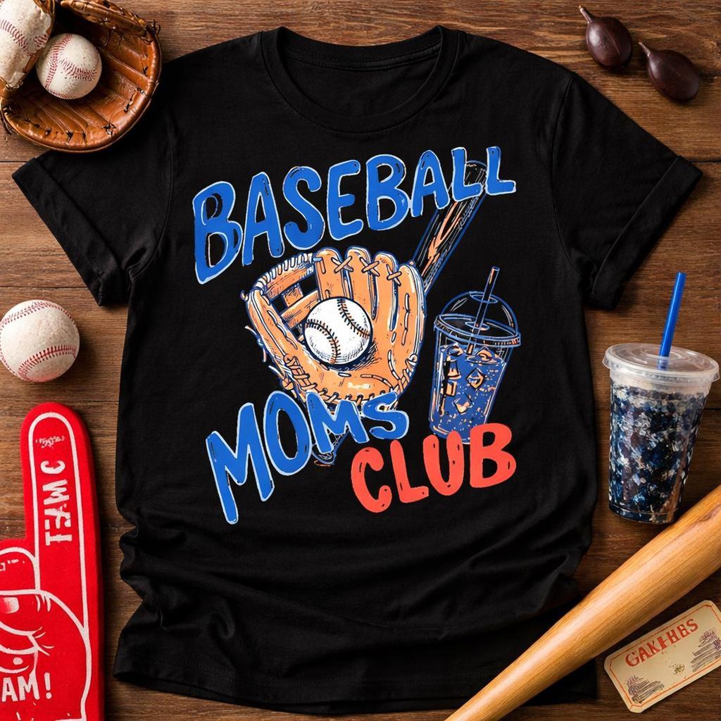 Baseball Moms Club Shirt, Iced Coffee Graphic Tee, Sports Mom Apparel