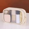 Zipper Makeup Storage Bag PU Toiletry Organizer Simple Transparent Cosmetic Bag  Ladies