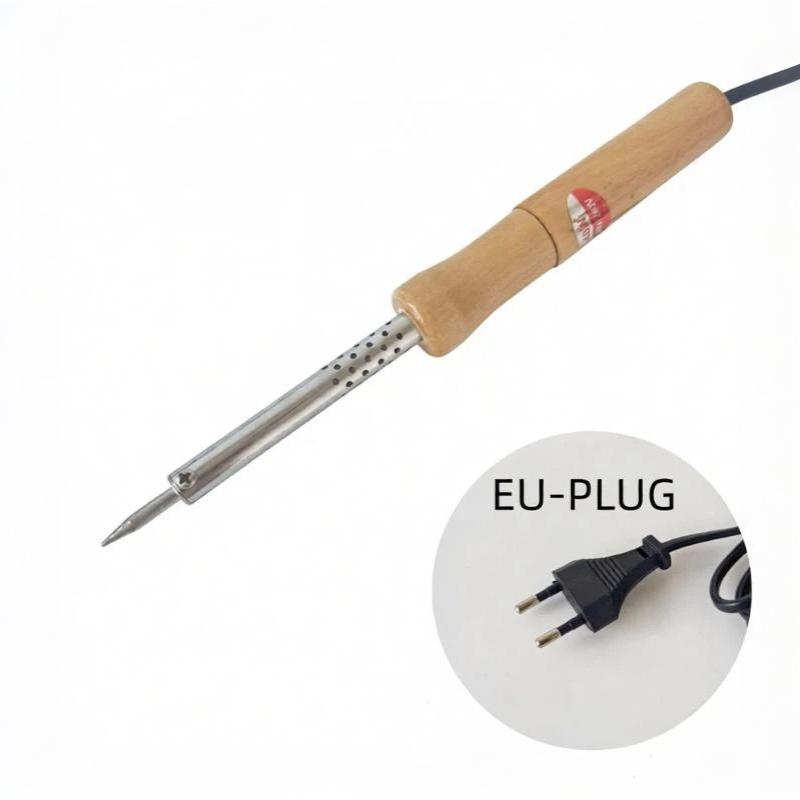 Electric Mini Soldering Iron 220V 30-100W Adjustable Temp Wood Handle for Small Electronic Repair DIY Projects