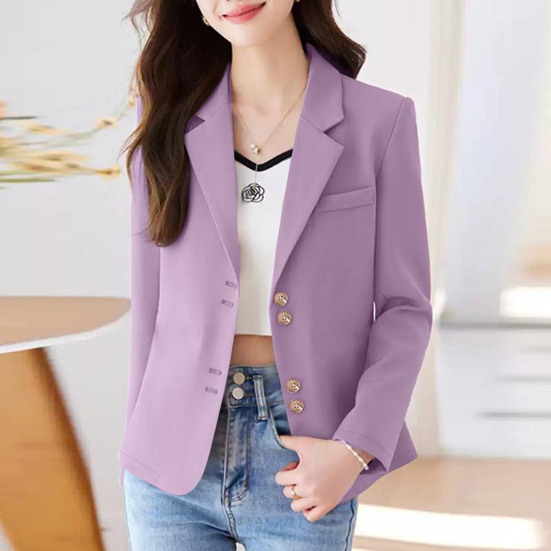 

ZANZEA Женский повседневный кардиган-блузка с отложным воротником, свободного кроя, с длинным рукавом, тонкий 5XL фиолетовый