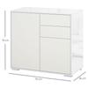 Sideboard - HOMCOM - Kommode Schrank 2 Schubladen 2 Schränke verstellbare Regale - Holz - 79x36x74cm - weiß