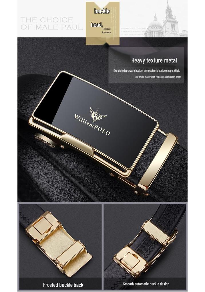 Emperor Paul Men's Genuine Leather Automatic Buckle Belt - New Style Business Casual.